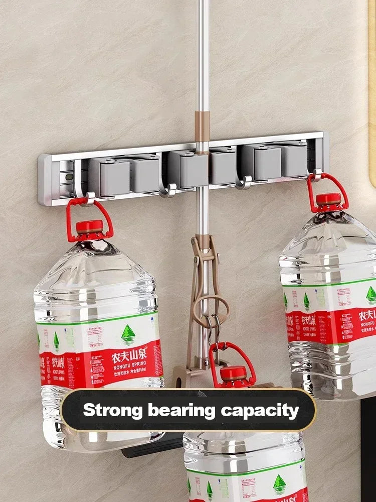 Wall-Mounted Mop and Broom Organizer