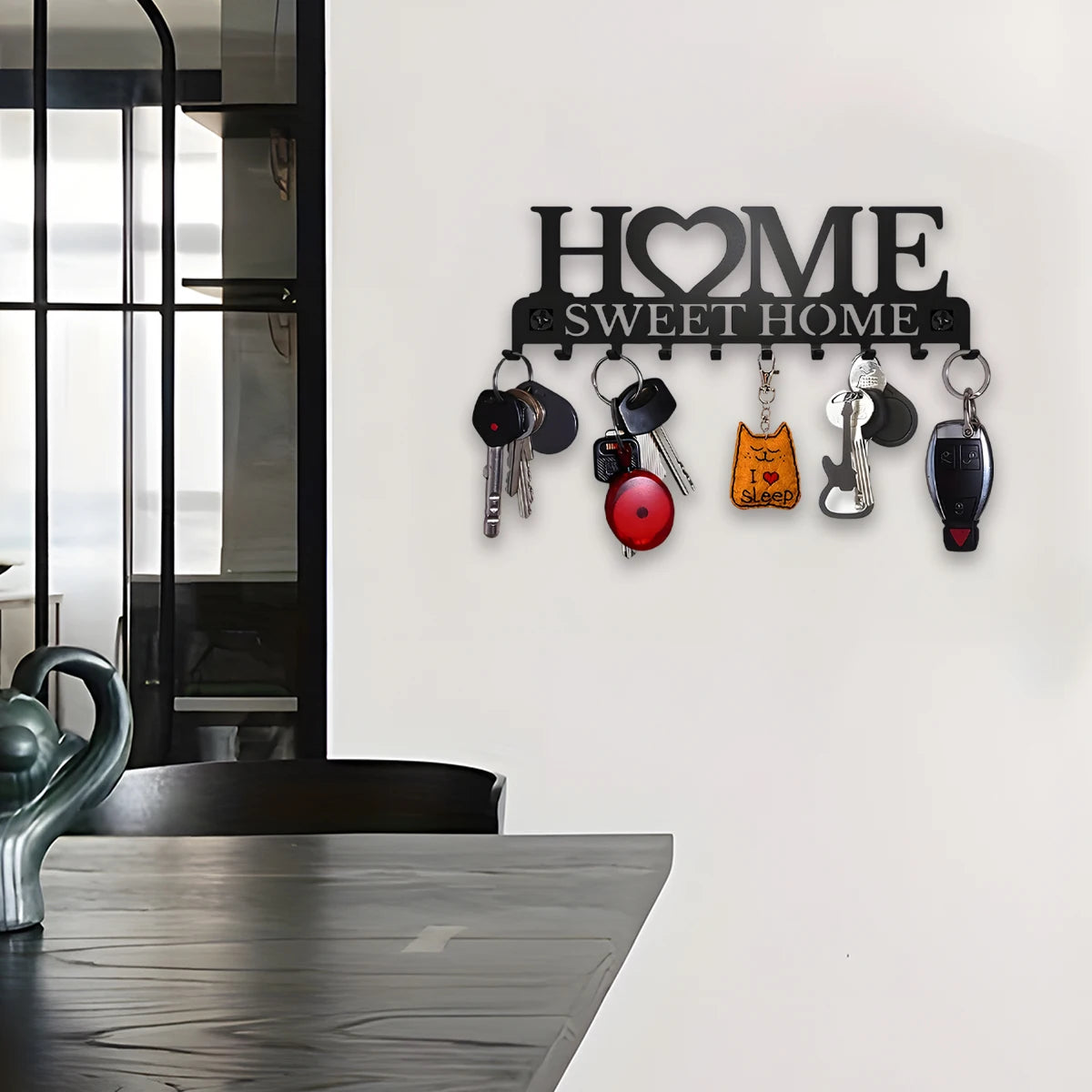 Elegant Black Key Holder Wall Mount