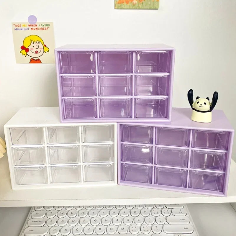 Clear 9-Drawer Desktop Organizer