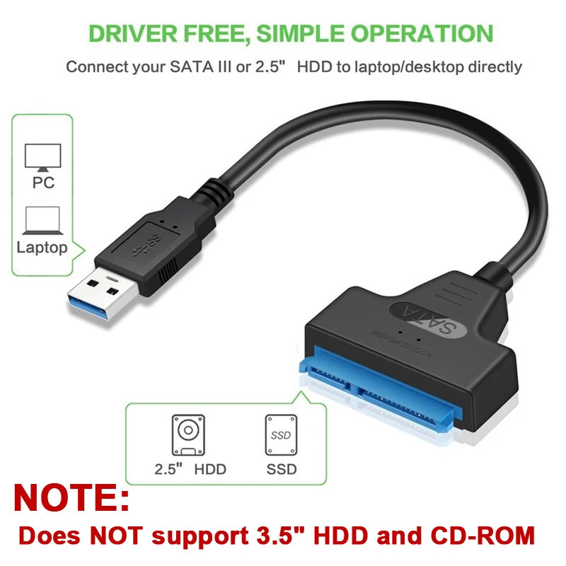 Fast External Drive Cable - SATA to USB