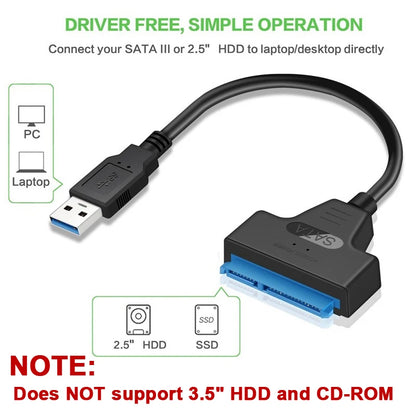 Fast External Drive Cable - SATA to USB
