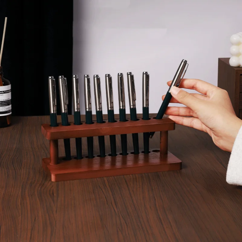 Wooden Desk Organizer Pen Stand