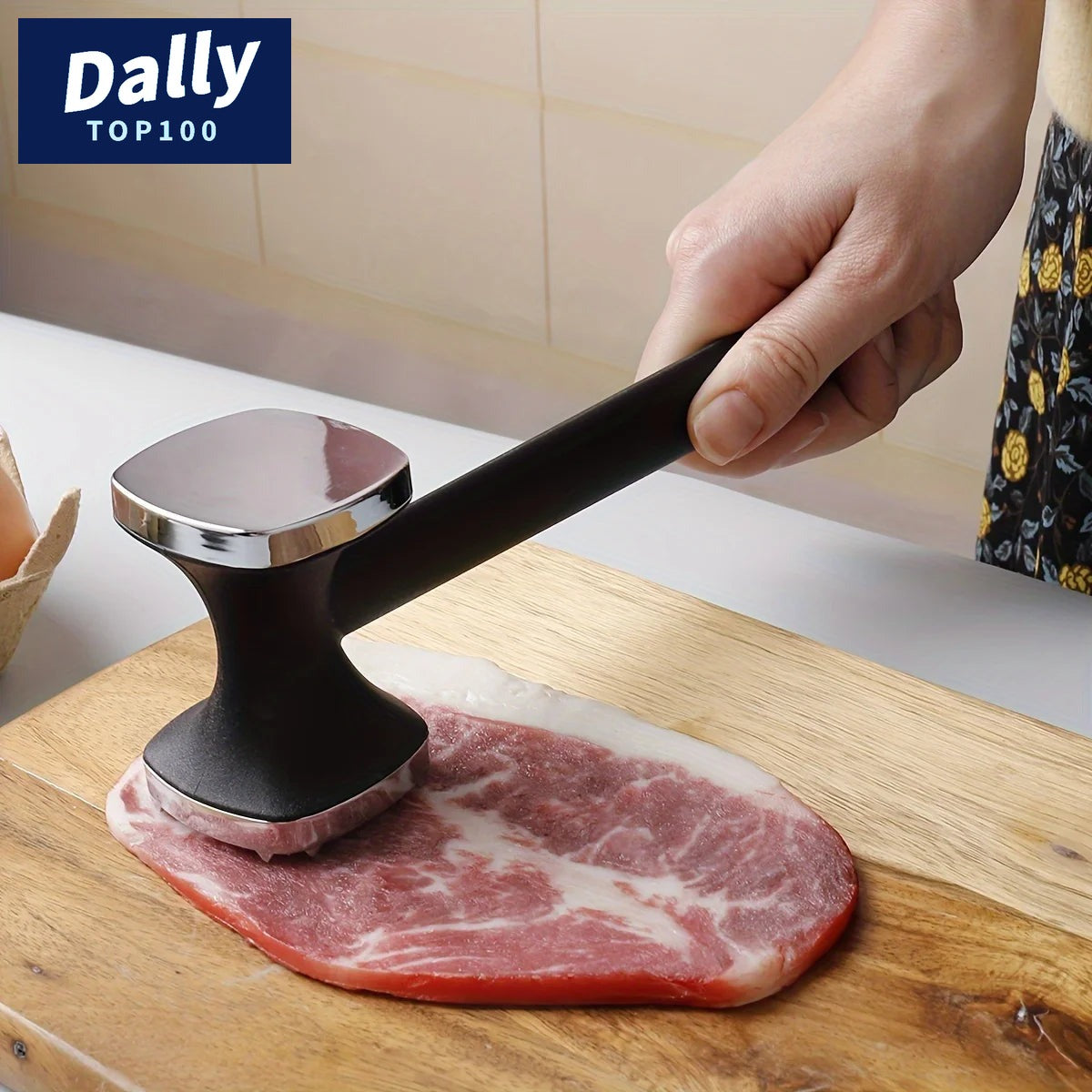 Dual-Sided Meat Tenderizer with Grip Handle