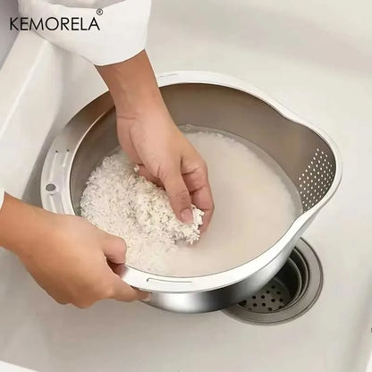 Stainless Steel Rice Washing Bowl