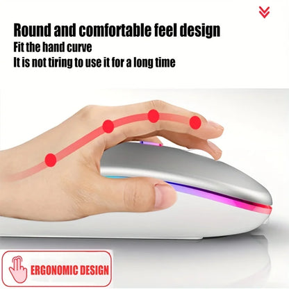 Silent Wireless Mouse with RGB Lighting