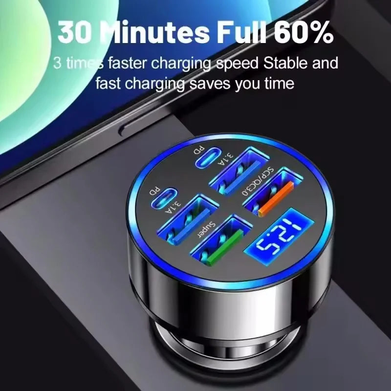 Fast USB-C Car Charger for All Phones