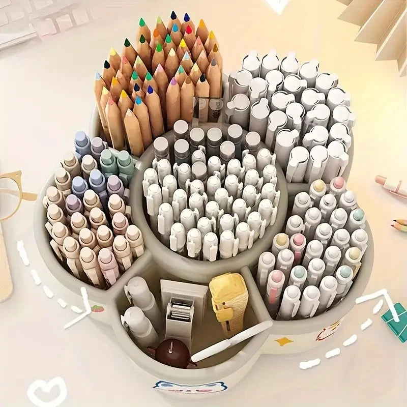 360° Rotating Desk Organizer with Storage