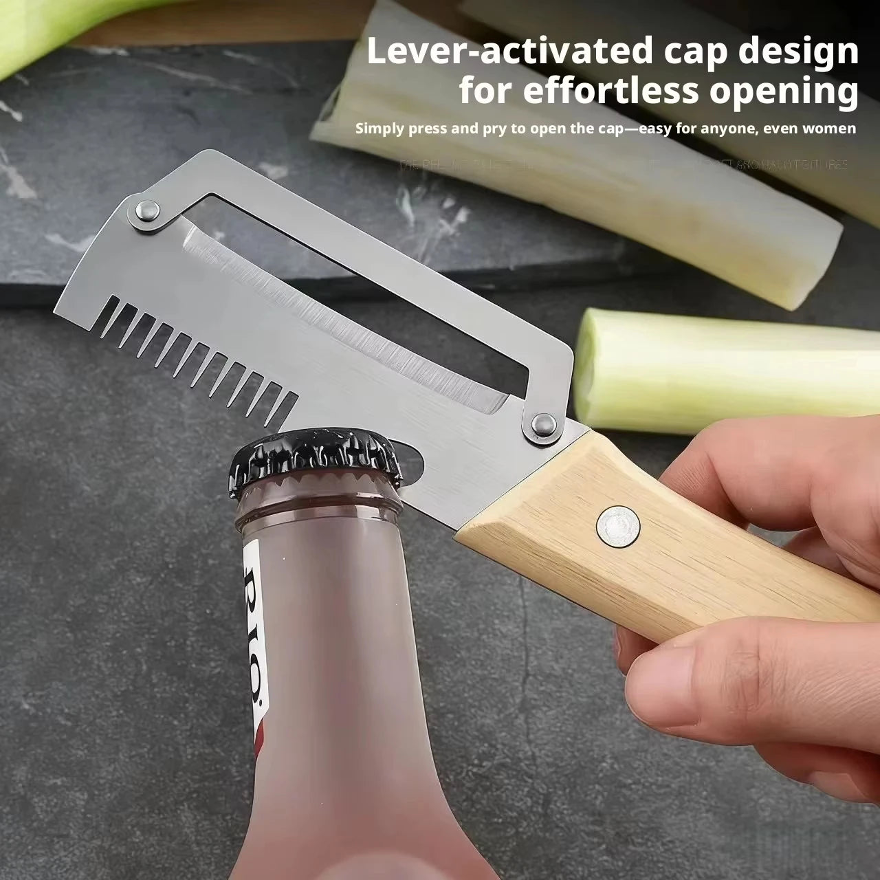 Sharp Dual Peeler & Slicer with Wooden Handle