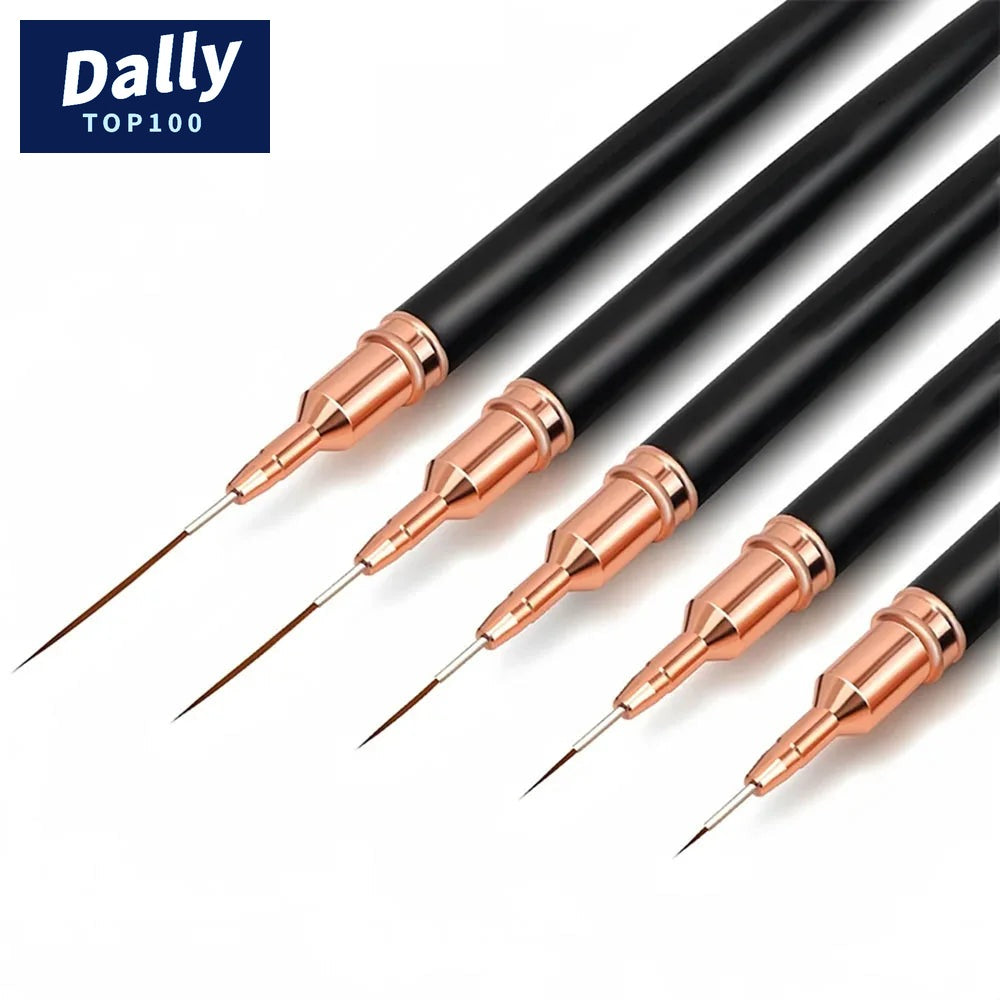 Precision Nail Art Liner Brush Set - 5 Pack
