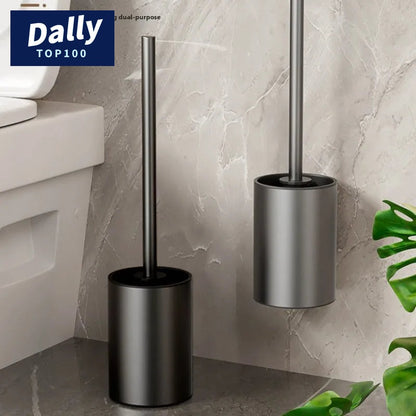 Space Aluminum Toilet Brush No Dead Corners - Wall Hanging Premium Set