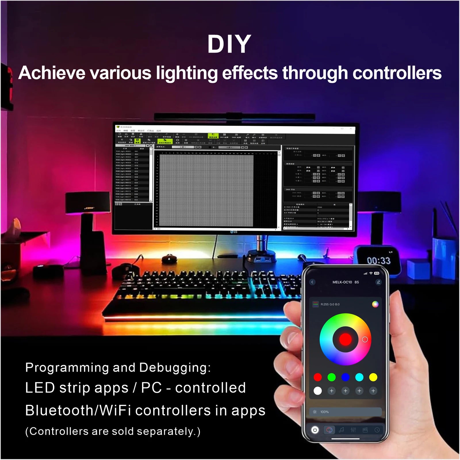 WS2812B Individually Addressable RGB LED Strip - DC5V Smart Pixel