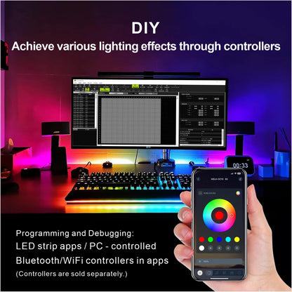 WS2812B Individually Addressable RGB LED Strip - DC5V Smart Pixel