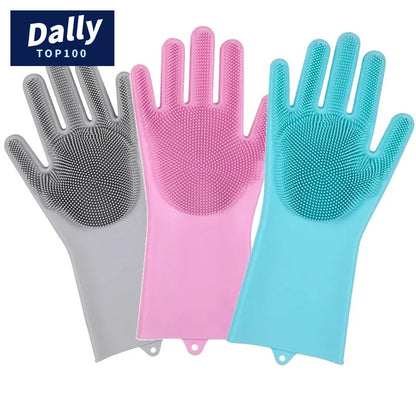 Silicone Dishwashing Gloves with Scrubbers