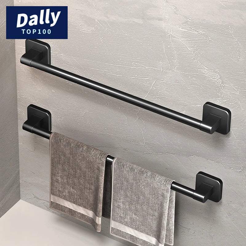 No-Drill Adhesive Towel Bar – Matte Black