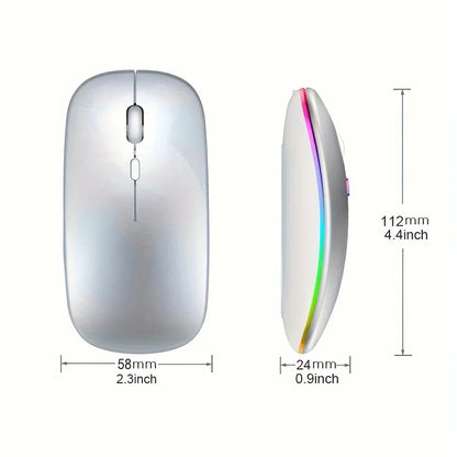 Silent Wireless Mouse with RGB Lighting