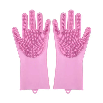 Silicone Dishwashing Gloves with Scrubbers