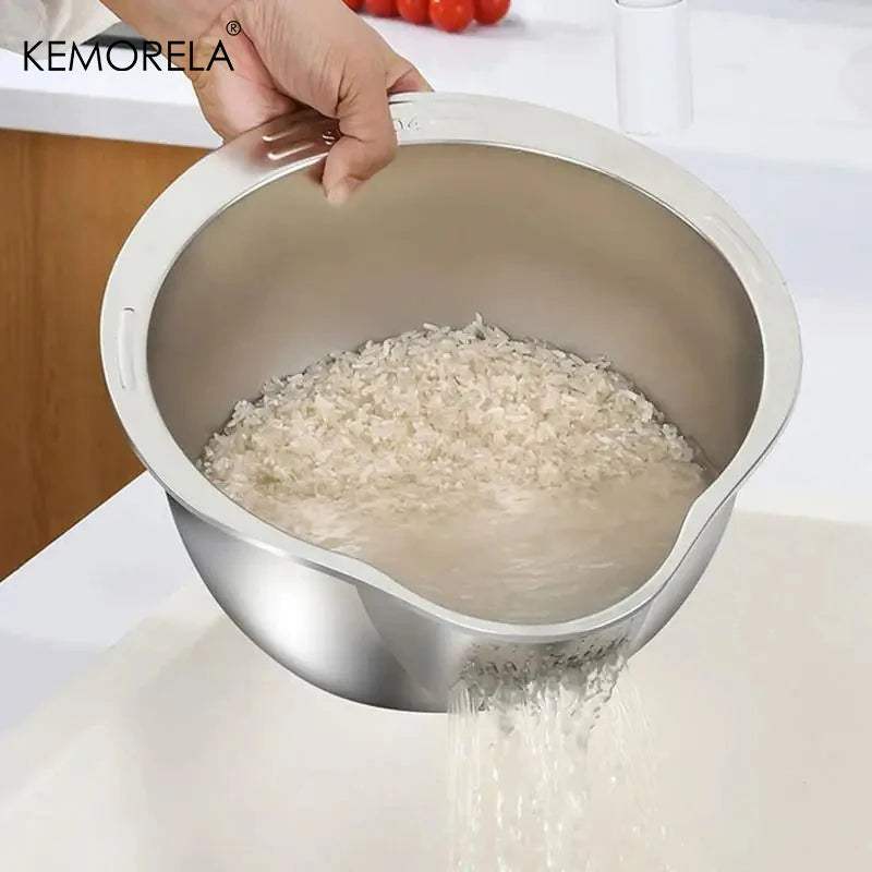 Stainless Steel Rice Washing Bowl