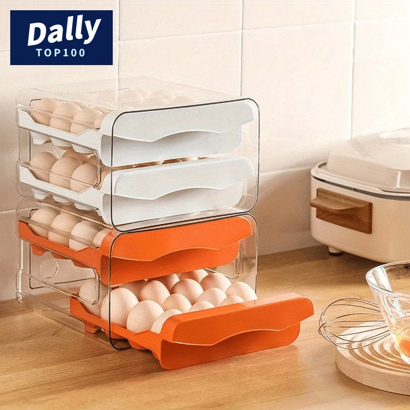 Fresh-Keep Double Drawer Egg Organizer for Refrigerator