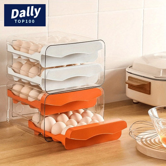Fresh-Keep Double Drawer Egg Organizer for Refrigerator