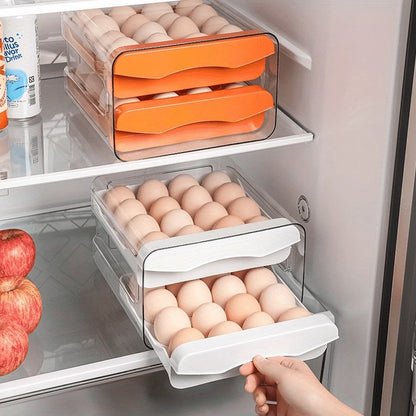 Fresh-Keep Double Drawer Egg Organizer for Refrigerator