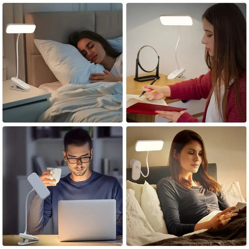 Clip-On LED Desk Lamp with USB Charging