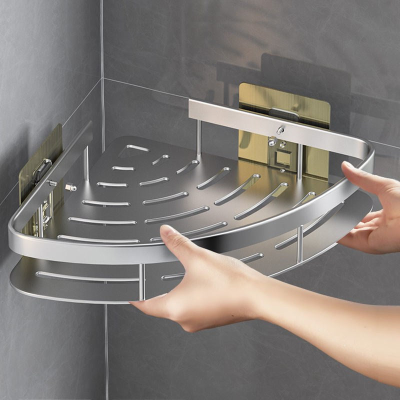 Aluminum Alloy Bathroom Shelf Wall-Mount Storage Organizer