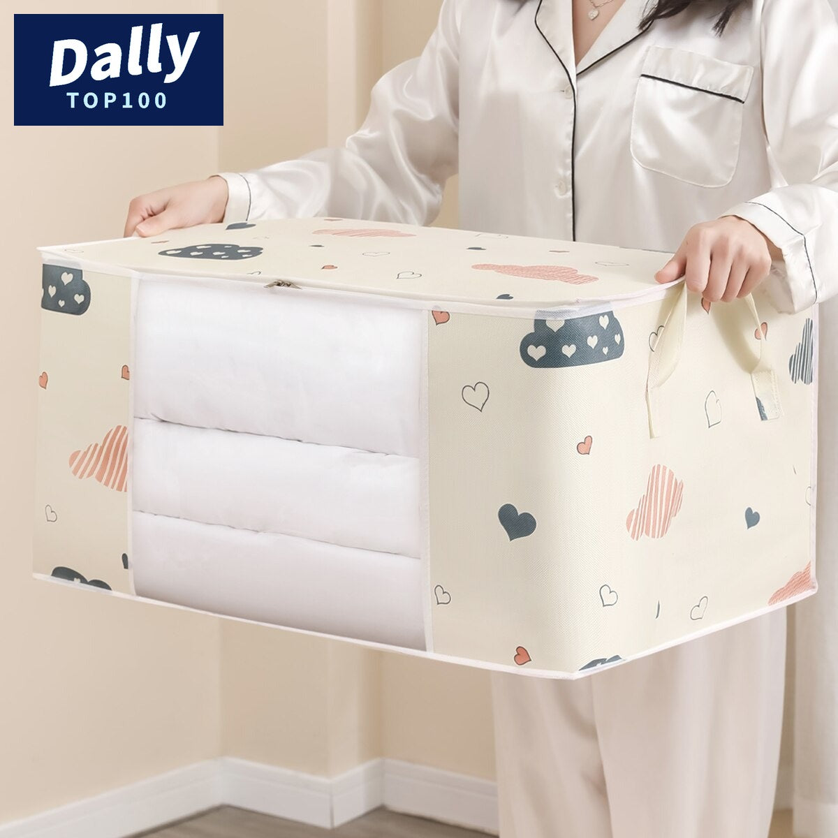 Space-Saving Clothes Storage Bag with Handles