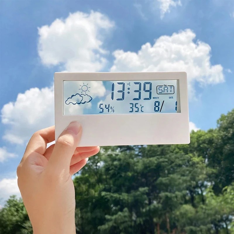 Clear View Alarm Clock with Weather & Temp