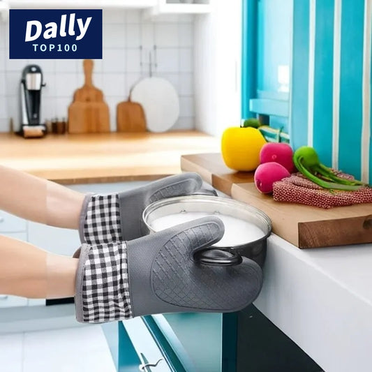 Heat-Resistant Oven Gloves with Grip