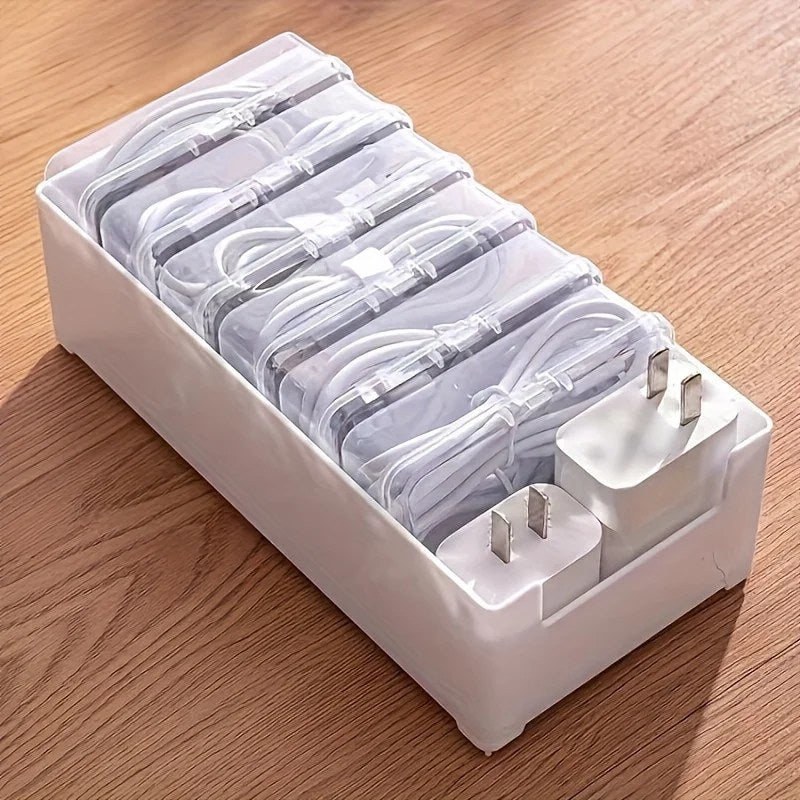 Compact Cable Organizer with 7 Drawers