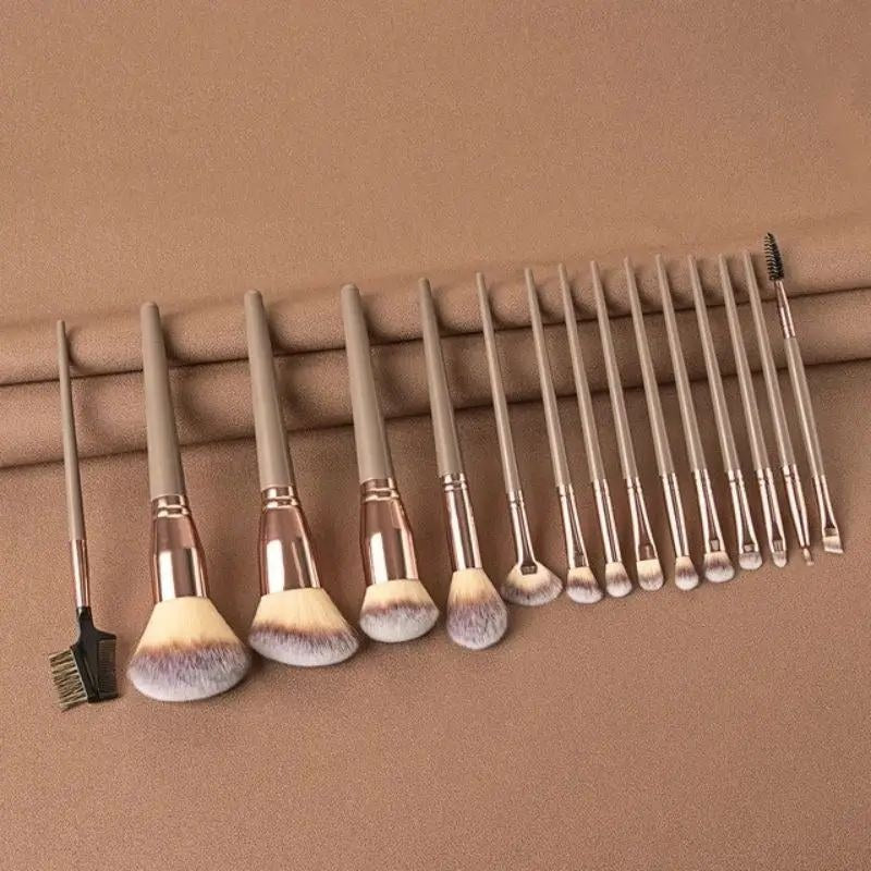 Soft Fluffy Makeup Brush Set - 15 Piece