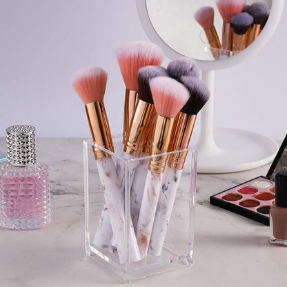 Clear Acrylic Desk Organizer – Pen & Brush Holder