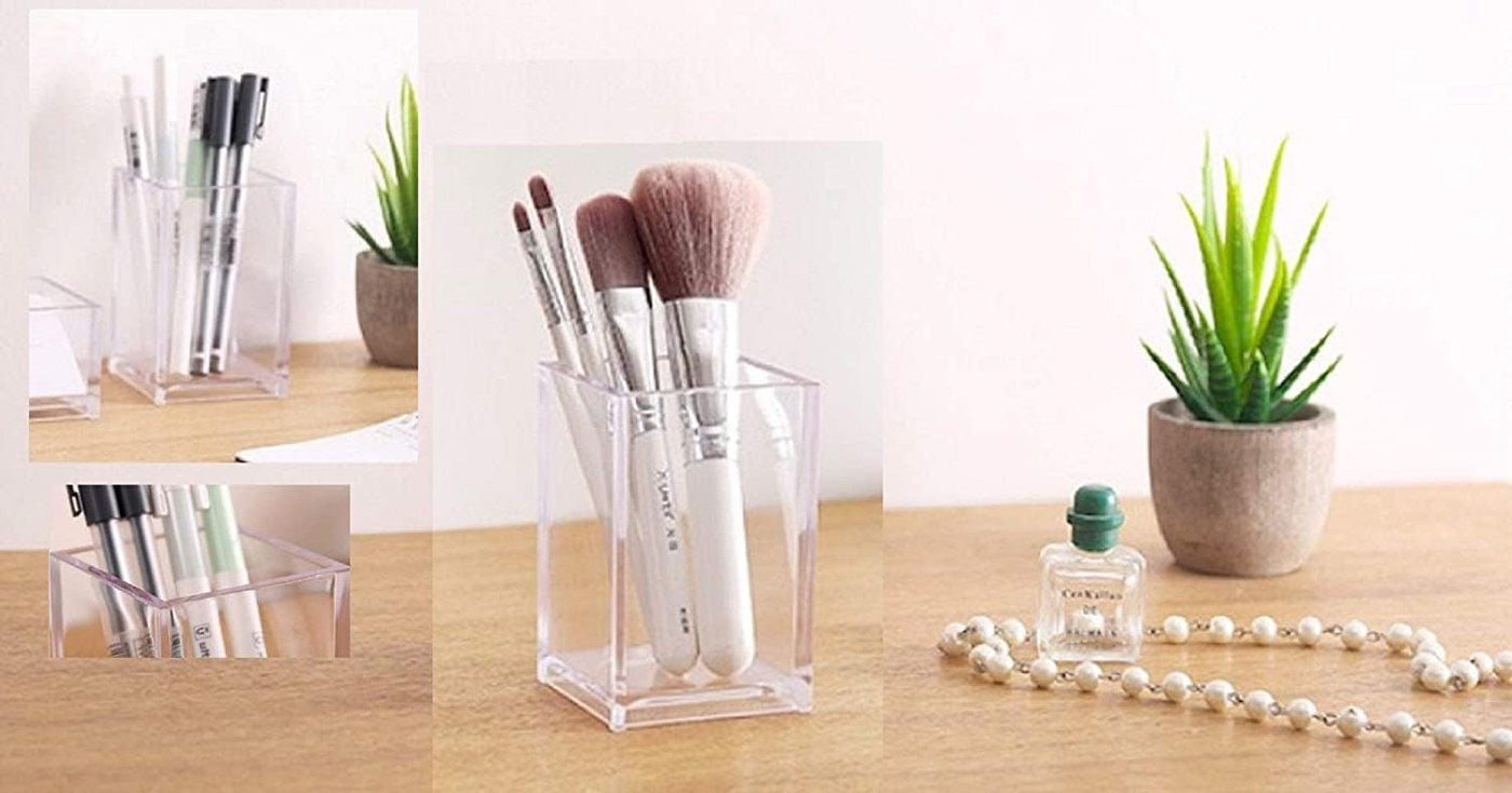 Clear Acrylic Desk Organizer – Pen & Brush Holder