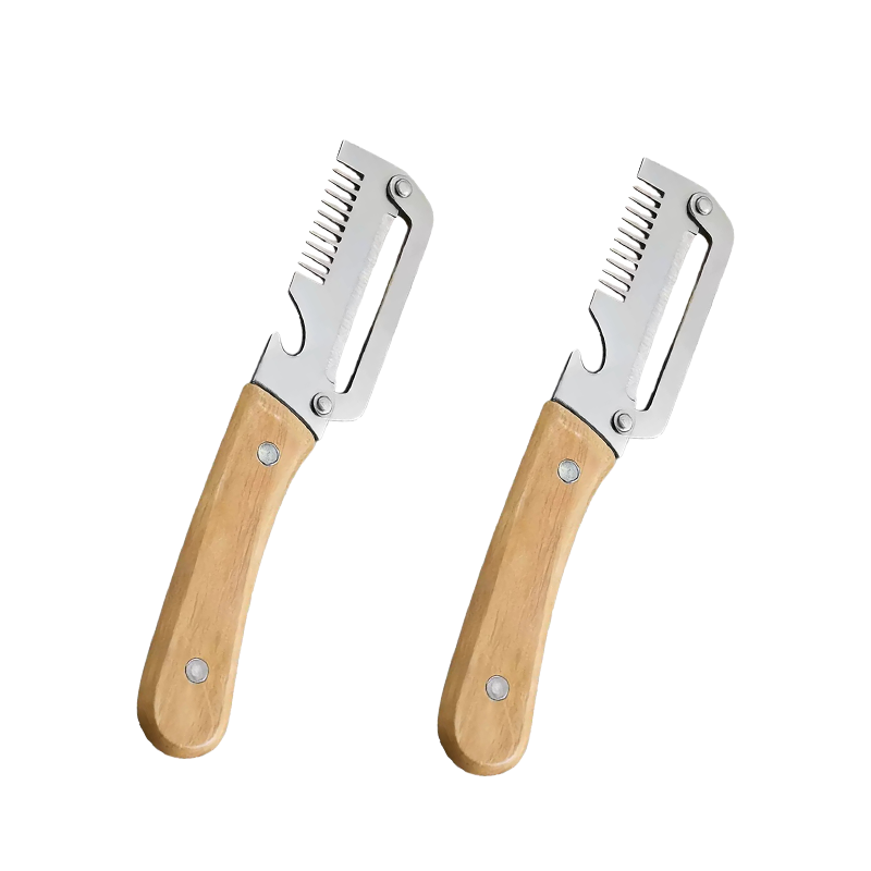 Sharp Dual Peeler & Slicer with Wooden Handle