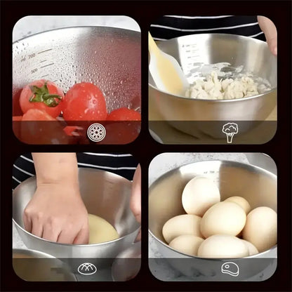 Stainless Steel Mixing Bowls with Scale