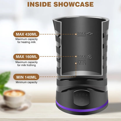 Wireless Milk Frother Electric Type-C Handheld Blender Stainless Steel Mini Coff
